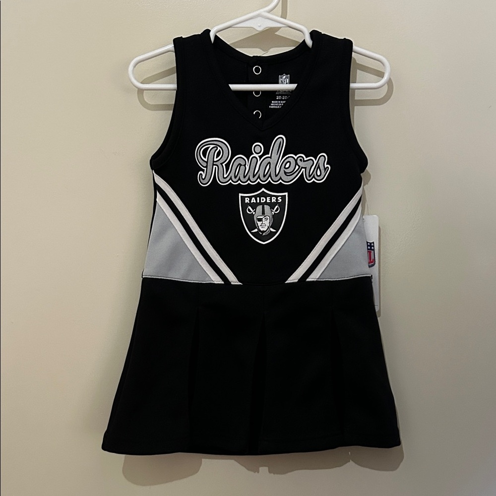 NFL Raiders Girls Black and Gray Tank Dress with Team Script